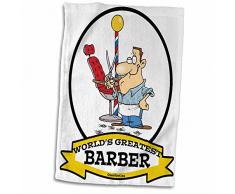 3dRose Handtuch mit Cartoon-Motiv Worlds Greatest Barber Occupation Job, Weiß, 38,1 x 55,9 cm