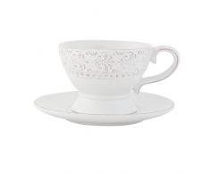 Clayre & Eef TCLKS Kaffeetasse mit Untertasse Ø 15 * 8 cm / 0,15L
