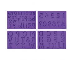 Wilton Fondant und Gum Paste Mold Letters/Numbers Set/4 Silikonform, Silikon, lila, 6 x 14,4 x 26,9 cm, 4-Einheiten
