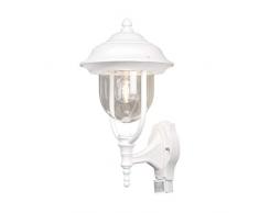 Konstsmide Parma 7235-250 Wandleuchte / B: 24cm T: 29cm H: 49cm / 1x75W / IP44 / lackiertes Aluminium / matt-weiß / mit BWM