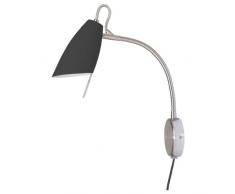 Brilliant Morato Wandleuchte mit Zuleitung und Schalter, 1x E14 max. 40 W, Metall, eisen / schwarz 21412/06
