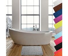 MSV Badteppich Badvorleger Duschvorleger Kieselstein Badematte waschbar, schnelltrocknend, rutschfest 40x60 cm – Grau