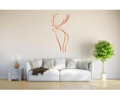 INDIGOS 4051095734895 Wandtattoo / Wandsticker - d238 gigantisches Hirschgeweih Hirsch Reh Tribal, Vinyl, braun, 80 x 37 x 1 cm