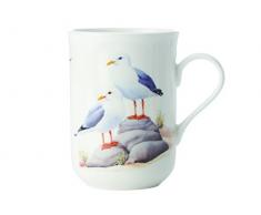 Maxwell & Williams Birds of The World Seemöwe, Geschenkbox, Porzellan, PBW1045 Becher, weiß, blau, 10.5 x 7.5 x 10.5 cm
