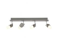 Brilliant Run LED Spotbalken 4 flg Deckenstrahler dimmbar durch EasyDim-Technologie schwenkbar eisen/chrom 1960 Lumen, LED integriert