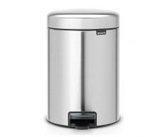 Brabantia Treteimer mit Inneneimer aus Kunststoff, stahl, Matt Stahl Fingerprint Proof, 3 Liter
