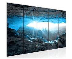Bilder Grand Canyon Landschaft Wandbild 200 x 80 cm Vlies - Leinwand Bild XXL Format Wandbilder Wohnzimmer Wohnung Deko Kunstdrucke Blau 5 Teilig - MADE IN GERMANY - Fertig zum AufhÃ¤ngen 603755b