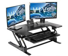 Vivo Schwarz höhenverstellbar 36 Stehen Schreibtisch Konverter schnell sit bis zu Tisch Monitor Riser (desk-v000v) Stehen