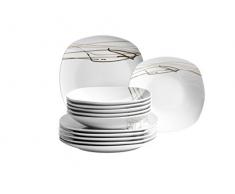 Domestic by Mäser, Serie Splash Brown, Tafelservice 12-teilig, für 6 Personen