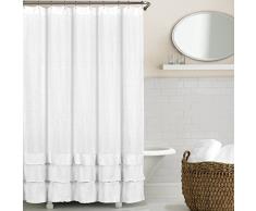 Echelon Home Leinen Vorhang für die Dusche, weiß