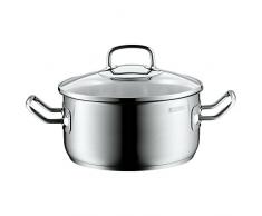 WMF Profima Kochtopf 20cm, Glasdeckel, Bratentopf 2,5l Cromargan Edelstahl poliert, Topf Induktion, unbeschichtet
