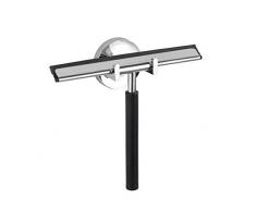 WENKO 23526100 Power-Loc Badezimmerwischer Arcole, Duschabzieher, Befestigen ohne bohren, 18,5 x 17 x 5 cm, chrom