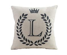 HYSENM Kissen Rückenkissen Kissenbezug Monogramm 45*45cm/55*55cm Baumwolle und Leinen Wohnzimmer, Kissenhülle L 45 x 45 cm