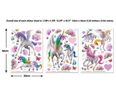 Walltastic Magisch Einhorns Wandaufkleber, Polypropylene, Multi, 4 Large Sheets