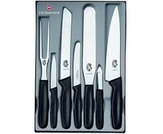 Victorinox Küchenhelfer-Set, 7-tlg., Fleisch-/Bratengabel, Gemüse-, Brot-, Tranchiermesser, spülmaschinengeeignet, schwarz