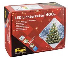Idena 31097 - LED Lichterkette mit 400 LED, Farbwechselfunktion in warm weiß und bunt, mit 8 Stunden Timer Funktion, Innen und Außenbereich, für Partys, Weihnachten, Deko, Hochzeit, ca. 44,9 m