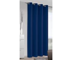 Albani Moments Blackout 256876 hochwertiger Ösenschal, Verdunkelungs Vorhang aus weichfließendem, blickdichten Stoff, trendige Fertiggardine in Top Qualität, Schal in Farbe: Azurblau, Maße: 245 x 140 cm (H x B)