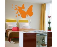 Indigos 4052166145831 Wandtattoo W661 Fliegen Schmetterling Wandaufkleber 80 x 53 cm, orange