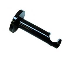 GARDINIA Träger mit Metallmontageplatte für Gardinenstangen, 1-läufig, Offen, Alle Montage-Teile inklusive, Serie Chicago, Durchmesser 20 mm, Schwarz