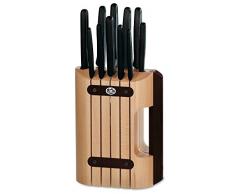 Victorinox 11-teiliges Messerblock-Set, aus Buchenholz, Sparschäler, Brotmesser, spülmaschinengeeignet, schwarz