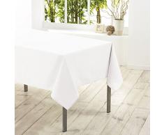 Douceur dIntérieur - 1720206, Tischdecke Rechteckige, 140 X 250 cm, Essentiel, Polyester Unifarben, Weiss