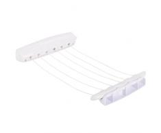 MSV Wandtrockner ausziehbar 6 Leinen 21m aus PP/PS in weiß, 43.2x11x10 cm