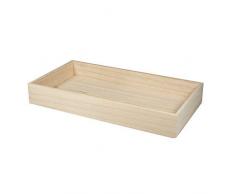 Rayher 62863505 Holz-Tablett für Dekozwecke, natur, 18,5 x 36 cm, Randhöhe 5 cm, Dekoschale, Dekotablett, Holzschale, FSC zertifiziert
