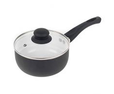 Russell Hobbs BW00784MOB Kochtopf mit Antihaftbeschichtung, Deckel aus gehärtetem Glas, 16 cm, Schwarz