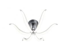Reality Leuchten LED Deckenleuchte Metall Integriert, 24 W, Chrom 63 x 63 x 22 cm