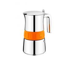 BRA Espressokocher Chrom, orange 6 Tassen