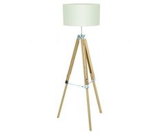 EGLO 94324 A++ to E, Stehleuchte, Holz, E27, Natur/ Beige, 70 x 70 x 150 cm