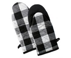 DII Topflappen mit Kleeblatt, hitzebeständig Topfhandschuhe Oven Mitts schwarz/weiß