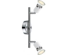 Wandleuchte chrom, weiß, inkl. LED 10710, LxBxH:255x85x155, inkl. 2xGU10 LED 2,5W 230V, warmweiß, 20