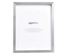 AmazonBasics - Fotorahmen mit Passepartout - 28 x 35 cm mit Passepartout bis 20 x 25 cm, Nickelfarben, 2 Stück