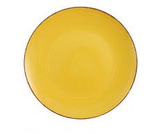 Villa d Este Home Tivoli bi-baita Set 6 Speiseteller Set Flache Teller 27x27x3.5 cm Giallo/Turchese