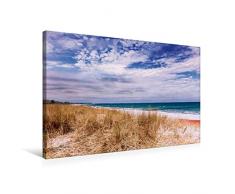 Calvendo Premium Textil-Leinwand 75 cm x 50 cm quer, Strandabschnitt in Zingst | Wandbild, Bild auf Keilrahmen, Fertigbild auf echter Leinwand, Leinwanddruck Natur Natur