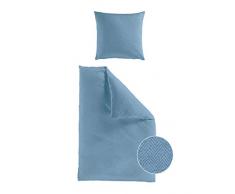 Bierbaum Bettwäsche 3292, Mako-Satin, Made in Germany, ozean 01, Fischgrat-Muster, 135x200 + 80x80 cm