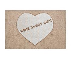 LifeStyle-Mat 100840 Sweet home, rutschfeste und waschbare FuÃmatte, ideal für den Eingang, die Garderobe oder Küche, 50 x 75 cm, braun