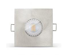 Ledox Led Bad Einbaustrahler Set IP65 dimmbar & wasser geschützt inkl. Einbaurahmen Lista Aqua gebürstet 230V 7W GU10 3000k warmweiß - 60° Abstrahlwinkel - 550 Lumen ersetzt 50 Watt (3er Set)