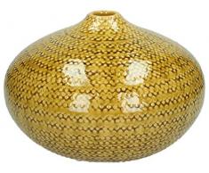 Vase - Steingut - Gelb - 26x26x16cm