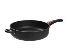 SKK 13314 Titan Induction, Guss-Schmorpfanne ø 32cm, antihaft-beschichtete Pfanne, induktionsgeeignet, hoher Rand, keramisch verstärkt, mit abnehmbarem Griff, Backofen-fest, Made in Germany