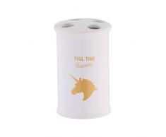 axentia 128358 ZahnbÃ¼rstenhalter Einhorn weiÃ/gold, hochwertiger Zahnputzbecher fÃ¼r vier ZahnbÃ¼rsten, BÃ¼rstenhalter aus Keramik, hochwertiger BÃ¼rstenhalter mit edlem Einhornmotiv
