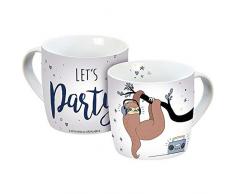 infinite by GEDA LABELS (INFKH) 13206 Faultier Bonaparte Party Tasse, Porzellantasse, Kaffeetasse, Mehrfarbig