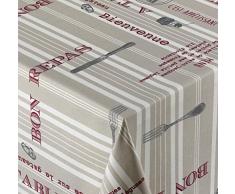 Venilia appetit Tischdecke Bone Appettit Tischwäsche Baumwolle pflegeleicht flüssigkeitsundurchlässig Rund, 160 x 160 cm