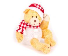 WeRChristmas Pre 25 cm, beleuchtet, Design Sitzender Teddybär mit LED Light Up Body Weihnachtsdekoration