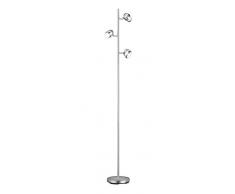 Trio Leuchten LED Stehleuchte Shark 479310307, Metall Nickel matt, Schirm Acryl weiß, inkl. 3 x 3.5 Watt LED