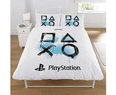 Sony Playstation Bettwäsche-Set für Doppelbett, Polycotton, Weiß