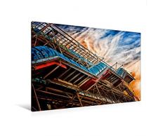 Calvendo Premium Textil-Leinwand 120 cm x 80 cm Quer, Centre Georges Pompidou | Wandbild, Bild auf Keilrahmen, Fertigbild auf Echter Leinwand, Leinwanddruck Orte Orte