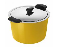 KUHN RIKON 30688 Thermokochgeschirr HOTPAN Kochtopf mit Deckel, gelb, 5 Liter, 22 cm, dampfgaren, warmhalten, spülmaschinentauglich, induktionsgeeignet, Edelstahl
