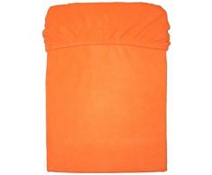 Mesana C-10003/38 Mikrofaser Fleece Spannbetttuch 140 - 160 x 200 cm, kuschelig weich und warm, viele Farben, orange terra